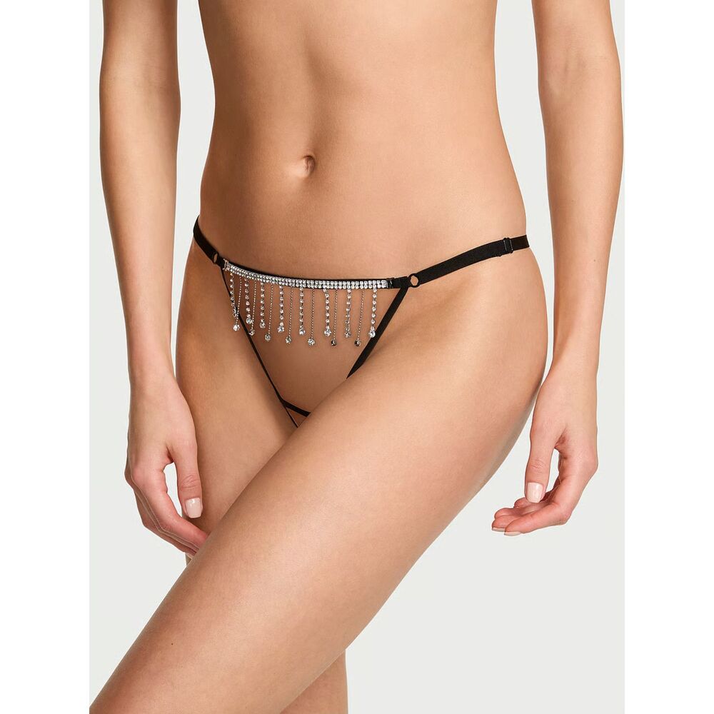 💗👙Victoria's Secret Tassel Sparkle Adjustable V-String Panty👙💗 - Picture 5 of 7